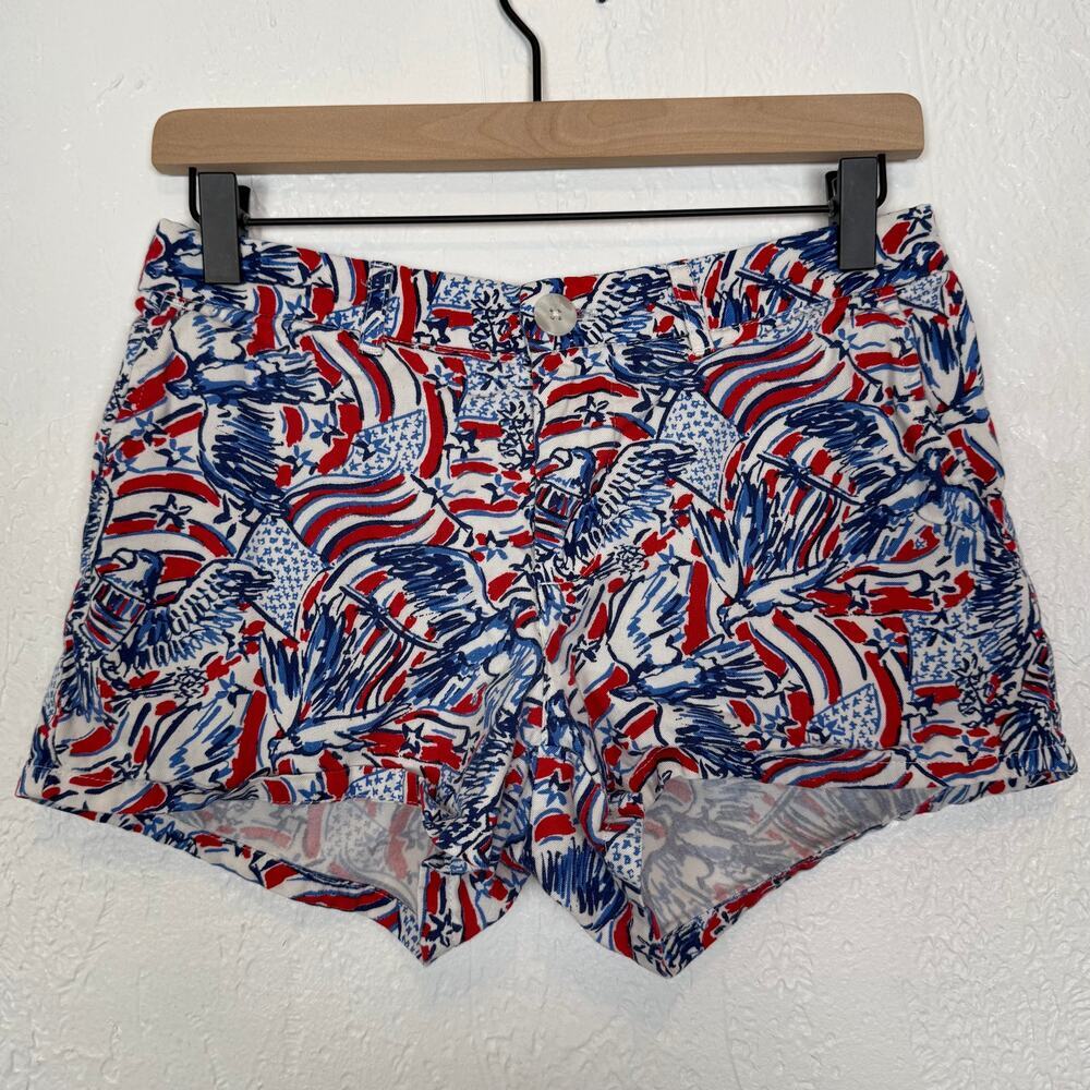Chubbies Women's Cotton Shorts Americana Patriotic Flag Print Size Small